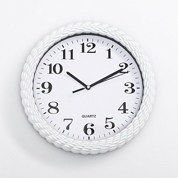 часы настенные классика «плетёнка», круг, белые, 25.5х25.5х4 см 3244726