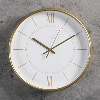 часы настенные, серия: интерьер "эдит" d=30.5 см, золото 5005007