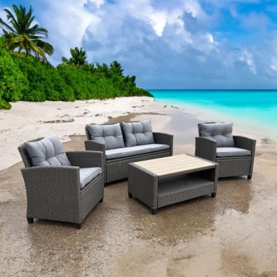 комплект мебели из иск. ротанга afm-804g dark grey