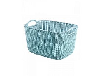 корзинка прямоугольная плетеная knit l 19л 400*300*230 мм (серо-синий 60)