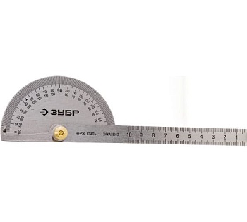 транспортир из нержавеющей стали зубр