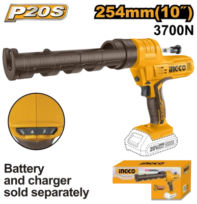 аккумуляторный пистолет для герметика 20в ingco ccgli2001 industrial