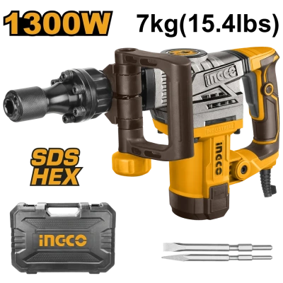 молоток отбойный сетевой ingco pdb130018, 1300вт, 20дж