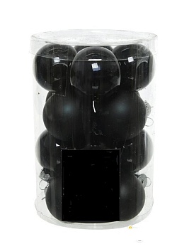 декор н-р шаров o 8 см 6 шт. черный в прозрачной упаковке