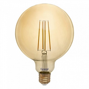 лампа glden-g125s-10-230-e27-2700 золотая