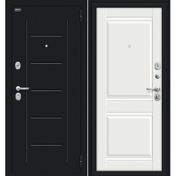дверь мет. bravo r-2 некст kale (117/пр2) off-white/букле черное 205*86 левая