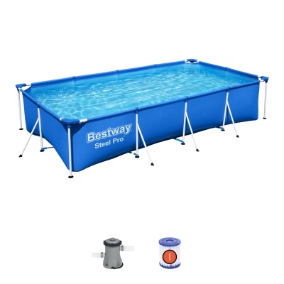 каркасный бассейн steel pro 400x211x81см, 5700л, фил.-насос 1249л/ч, уп.1