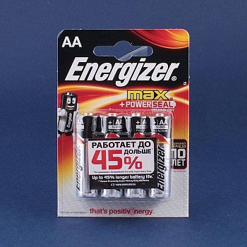 элемент питания energizer max+power seal lr6 bl4