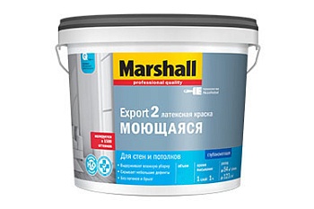 краска marshall export 2 глубокоматовая для внутренних работ, баз вс (0,9л)