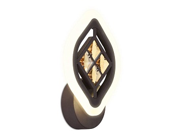 настенный светодиодный светильник с хрусталем fa278 cf/ti кофе/янтарь 12w 240*170*60