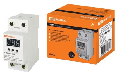 реле контроля напряжения однофазное с led-дисплеем 63а-230в