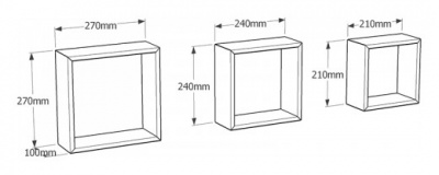 fss 100 комплект полок дуб сонома (квадрат) 270/240/210 мм распродажа