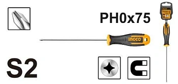 отвертка крестовая ph0x75 ingco hsdph0075 industrial