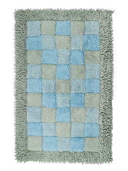 коврик для ванной "шахматы" одинарный, голубой 60*100cm