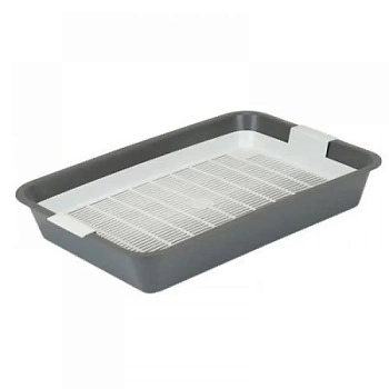 дарэлл 40х26х6,5 см туалет для кошек с сеткой, серый 1х25