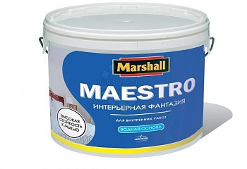 краска marshall maestro интерьерная фантазия интерьерная, глубокоматовая, база bw (9л)