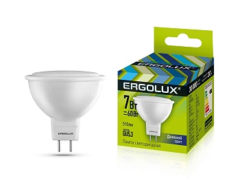 лампа светодиодная ergolux led-jcdr-7w-gu5.3-6500k