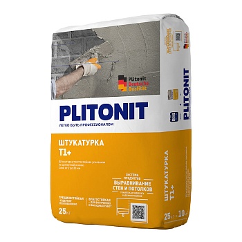 штукатурка цементная plitonit t1+ армированная 25 кг