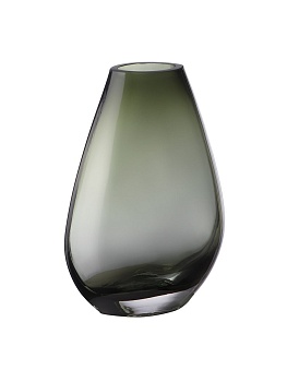 декоративная ваза из дымчатого стекла, д140 ш90 в200, серый