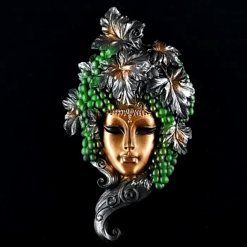 венецианская маска "виноград" золото 30см 4036059