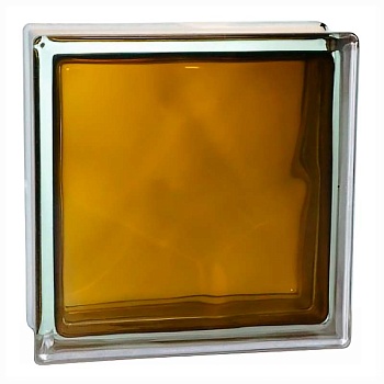 стеклоблок окрашенный внутри волна бронзовый 190х190х80 мм