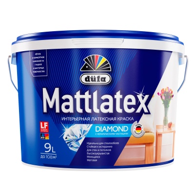 краска "dufa" вд mattlatex rd100 база3 9л