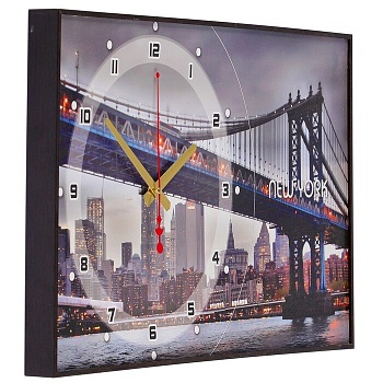 часы настенные, серия: город "бруклинский мост", 57х35х4 см, микс 1301252