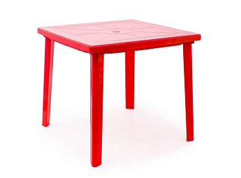 стол квадратный (800х800х710)мм (красный)