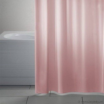 шторка для ванной однотонная розовая арт.001-в 180х180