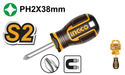 отвертка крестовая ingco hsdph2038 ph2x38мм двухкомпонентная рукоятка