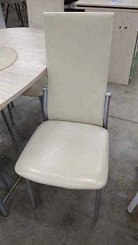 стул сканно (арт.ск 01) цвет металлик, сиденье винилкожа №д1 бежевый