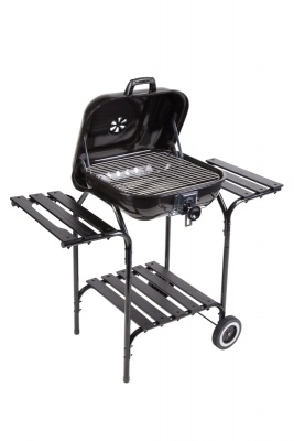 гриль стационарный прямоугольный с полками и регулировкой высоты угольной решетки черный best picnic blazer 47