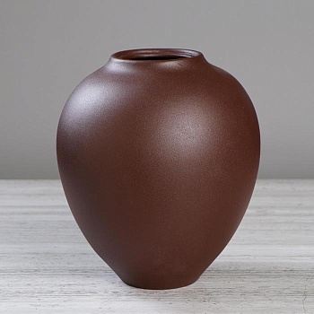 ваза настольная "велеса", муар, коричневая, 25 см, керамика