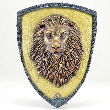 навесное панно "голова льва на щите"-color н-52 см l-38 см jnw53-col