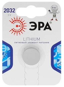 элемент питания эра cr2032-1bl lithium