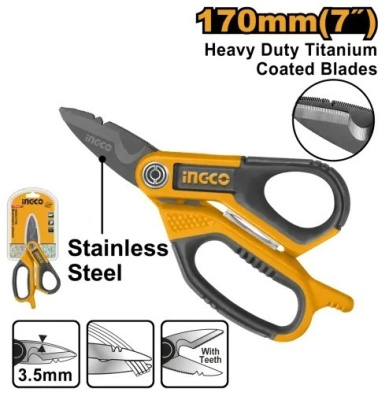 ножницы электрика 170 мм ingco hes051708