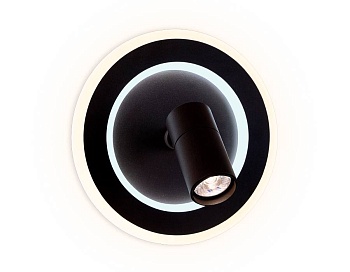 поворотный настенно-потолочный светодиодный светильник fw264 scf кофе песок led 6400k+4200k 12w+3w d230*120