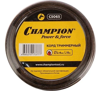 корд трим.champion nylplus square 2.4мм* 15м (квадрат), c5065, шт