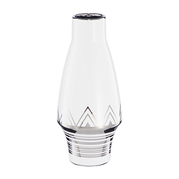 декоративная ваза геометрия, д110 ш110 в250, белый с серебром