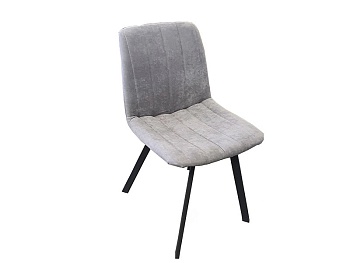 стул парма квадро цвет черный, сиденье ткань велюр 10 серый