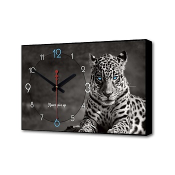 часы настенные, серия: природа, "леопард", 1 аа, плавный ход, 57х35х4 см
