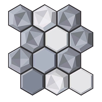 панель 3d pvc самоклеящаяся 280*300*5 мм соты кристалл jf-2808