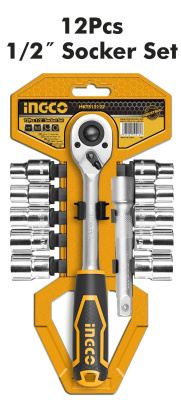 набор торцевых головок с трещоткой ingco hkts12122 1/2 дюйма 12шт
