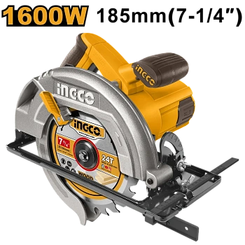 пила циркулярная сетевая ingco cs18568, 1600вт, 185мм
