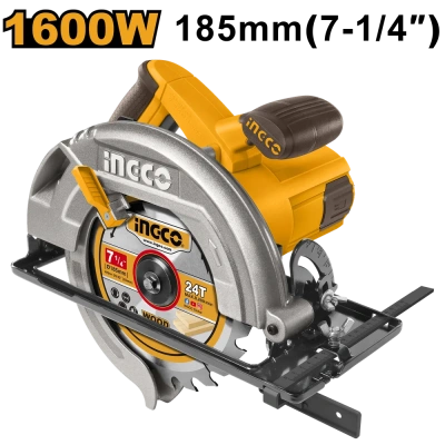 пила циркулярная сетевая ingco cs18568, 1600вт, 185мм