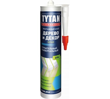 клей tytan professional дерево и декор 604 акриловый монтажный белый 290 мл белый